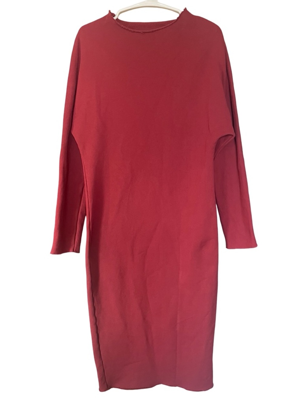 Frank & Eileen Isabelle Dress XS Red Funnel Neck A-Line Cotton USA